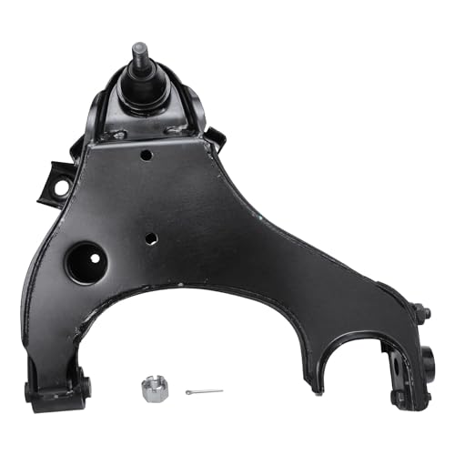 Image of Detroit Axle - 6pc Front Control Arms Tie Rods for 2000-2004 Nissan Frontier Xterra, 4 Upper and Lower Control Arms 2 Outer Tie Rod Ends 2001 2002 2003 Replacement