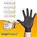 GripProtect 6 Mil Black Nitrile Exam Gloves | Heavy Duty | Textured | Food | Cleaning | Law Enforcement | Automotive | (Small, 100)