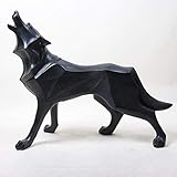 ASNOMY Polyresin Wolf Figurine Home Decor, Abstract Sculptures Home Decor, Originality Home Decoration Furnishing Animal Ornament Resin, Geometric Surface Statues Home Decor Ornament Figures