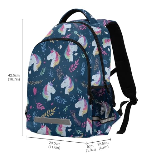 Unicorn Kid's Elementary Middle School Backpack for Son Daughter, Age 6-12 Back to School Backpack Bookbag Schoolbag for Boys Girls3