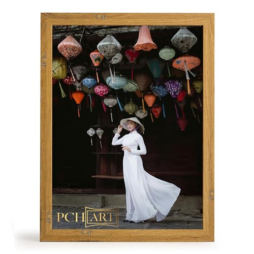 PCH[art] Cadre photo « Aliyah » - Couleur : chêne étain - Dimensions : 80 x 120 cm - Baguette de cadre de 30 mm au design épuré et tendance