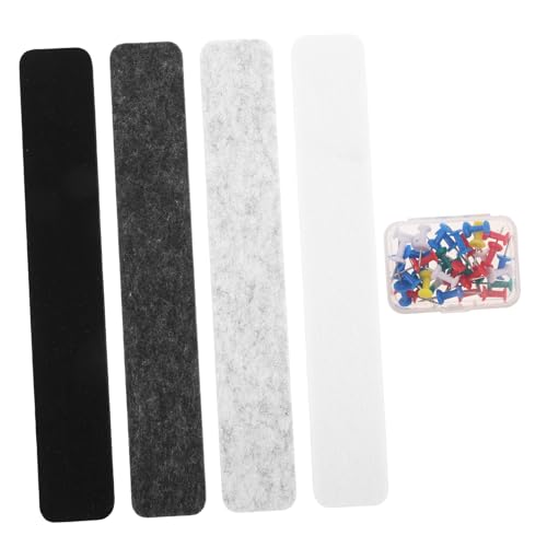 MUCKLILY 1set Self-Adhesive Felt Strips for Bulletin Boards for Office Classroom Home Stylish Display for Notes Cards Reminders Grey