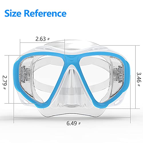Copozz Scuba Mask, No Fogging Snorkeling Scuba Dive Glasses, Great Seal Free Diving Tempered Glass Mask Goggles (Blue) #TOP1