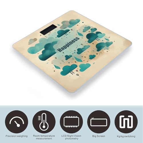 Báscula Digital de Baño Cloud Happiness de Vidrio Templado miniatura 3