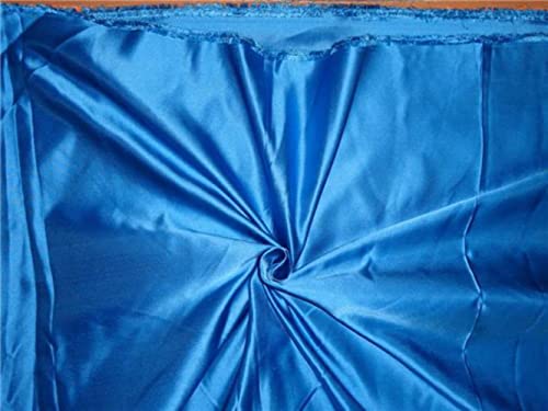 Tissu en satin de soie hollandaise bleue opaque 66 mommes sans pli