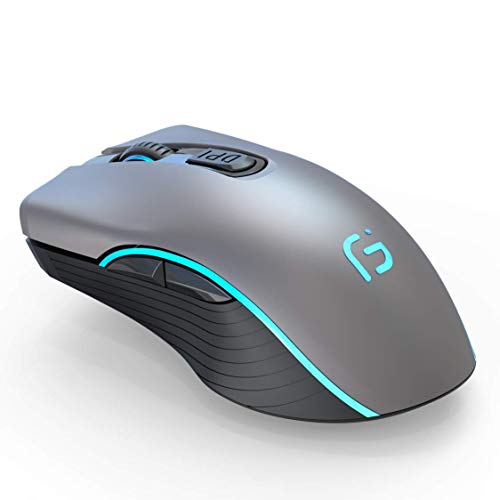 Wireless Mouse (Bluetooth 4.0+2.4G USB) Dual-Mode Charging Mouse, Mute and Ergonomic Mouse, Use for Office and Games, Suitable for Laptop, PC, Windows Mac, etc (Grey)