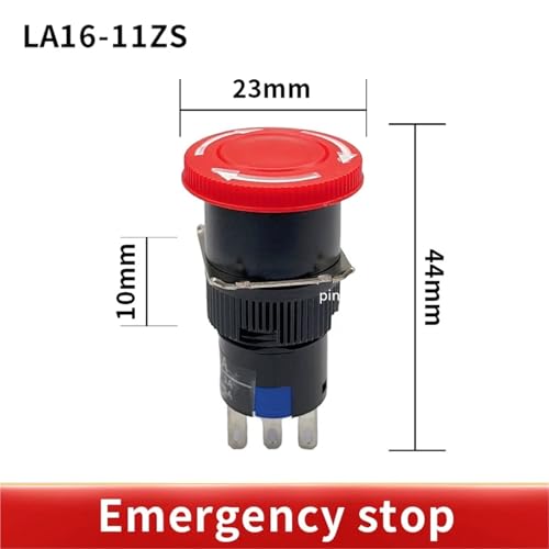 Bouton d'arrêt d'urgence 250V champignon rouge pour coupure rapide 2pcs - 2