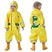 Baogaier Bambini Impermeabile Cappuccio Ragazzo Tuta da Pioggia Antipioggia Ragazze Giallo Dinosauro Bambina Giacca Impermeabili Tute Portatile Sportivo Jogging Ragazza Bambino Bimbo Bimba 1-2 Anni
