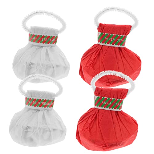 Alipis 4piezas Accesorios De Cinta Para Lanzar Mano Serpentina Petardos De Papel Antimanchas Para Bodas Fiestas y Celebraciones Incluye Blancas y Coloridas