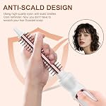 Thermal Brush 0.5 Inch Curling Iron Volumizing Heated Round Brush 1/2 Inch Ceramic Tourmaline Heated Hot, Multifunctional Styler Curling Wand (White, 0.5 inch)