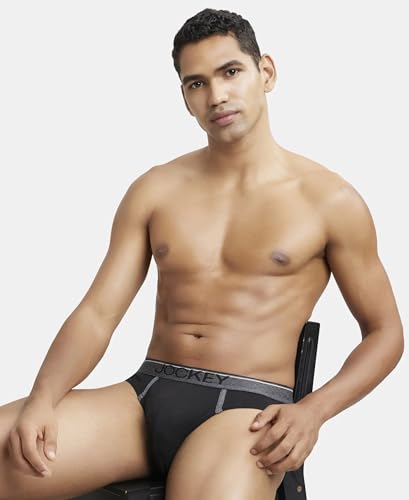 Image of Jockey 8044 Men's Super Combed Cotton Rib Solid Brief with Ultrasoft Waistband