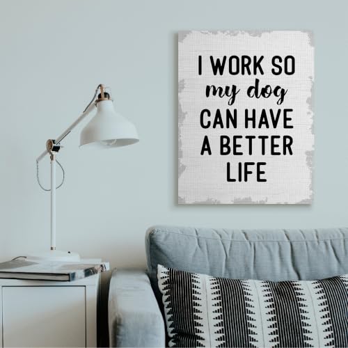 Image of Stupell Industries Funny Dog Work Quote, 30 x 40 Inch Canvas Wall Art