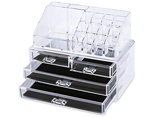 Portatrucco Organizer per Make Up con 4 Cassetti da Bagno,