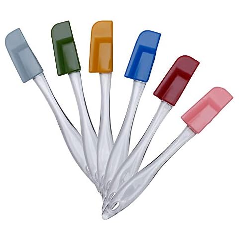 Silicone Spatula Rubber Set of 6 Mini Small Kitchen Baking Non Stick Scraper Sets Cooking Serving Cookies High Heat Resistant Exultimate Cover
