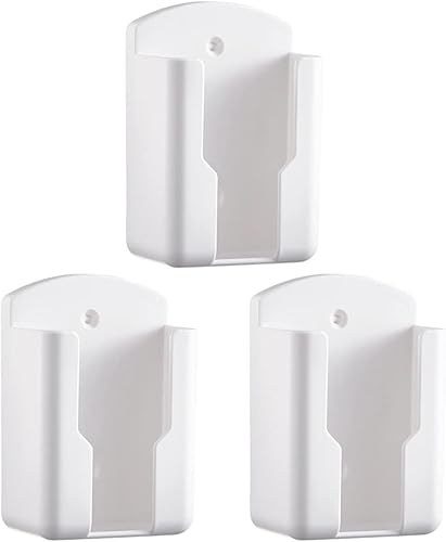 ULTECHNOVO Soporte de control remoto - 3 unids Soporte de rack de control remoto Soporte de pared Soporte de teléfono Blanco Caja de almacenamiento