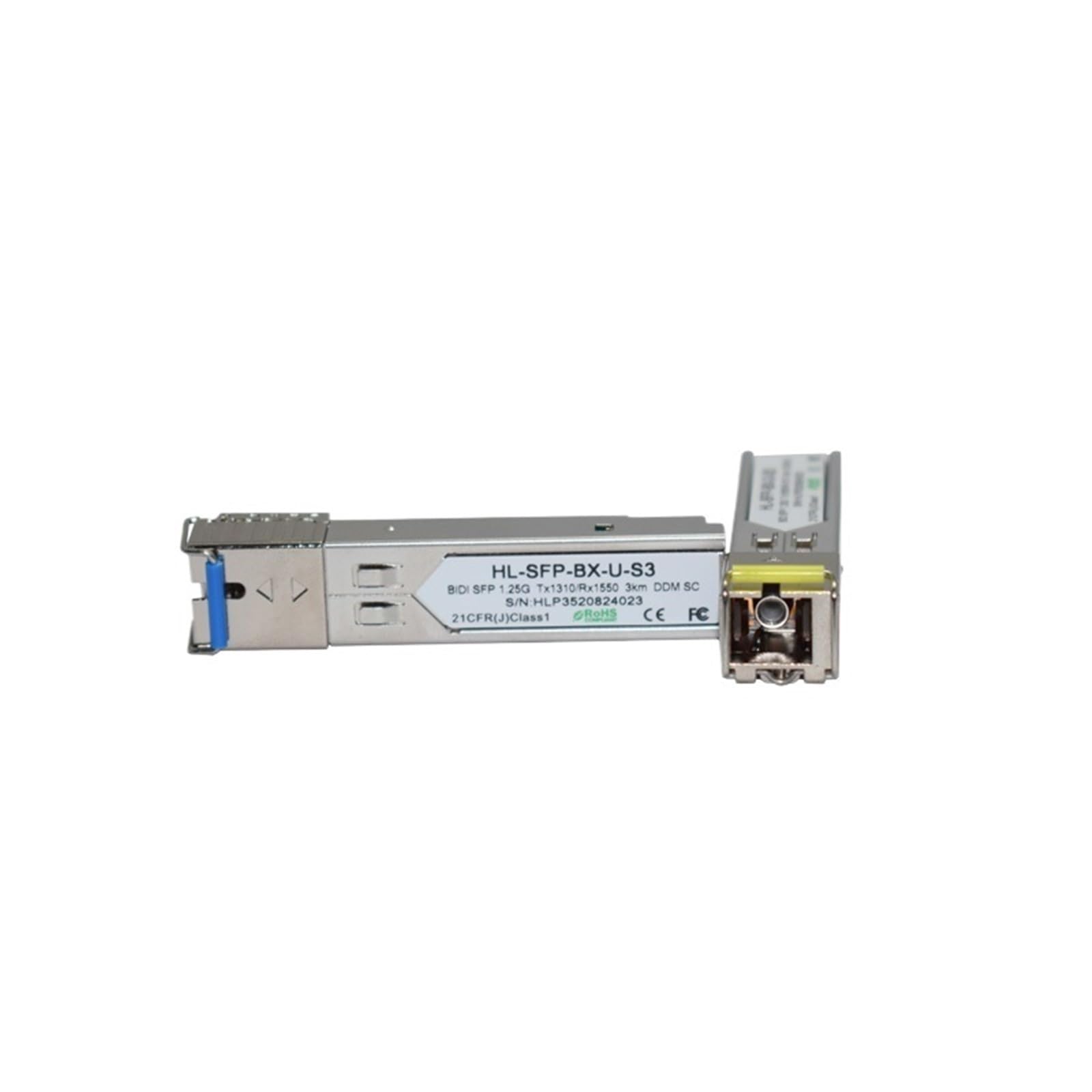 1.25G 3KM WDM SFP 1310/1550nm SC/LC Conector DOM Transceptor de fibra única, 2 pares (LC)