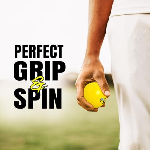Image of SCUD T10 PVC Wind Ball for Practice | Indoor & Outdoor Soft Training Cricket Ball for Coaching & Daily Practice | Lightweight 80-85 g Durable PVC Construction (Pack of 3pc Balls, Neon Yellow)