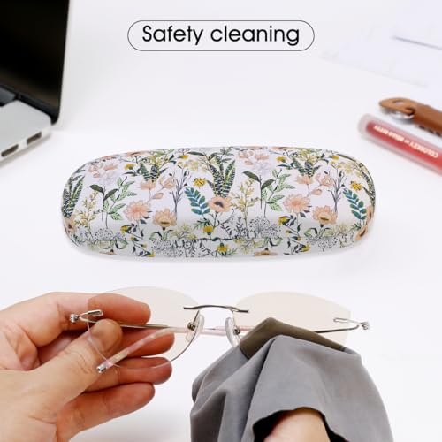 Image of PERFECTSIGHT Hard Shell Eyeglasses Case, PU Leather Protective Glasses Case, Cute Eyeglass Case for Women Men Girls