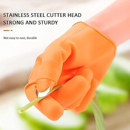 Image of ROHC PremiumAV Silicone Thumb Cutter Glove for Right Hand - Protective Gardening Glove with Built-in Blade for Harvesting, Trimming, Lawn Maintenance, Fruit & Vegetable Picking (1 Pc)
