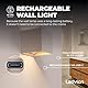 Ledvion - Wiederaufladbare USB Wandleuchte Beige mit Bewegungssensor, 3000K, 120L, IP44, 4400mAh Akku, kabellose