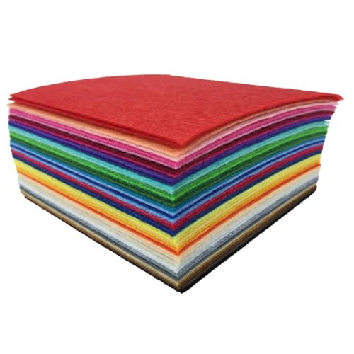 flic-flac 16PCS 8 x 12 inches (20 x 30cm) Assorted Color Felt Fabric Sheets Patchwork Sewing DIY Craft 1mm Thick
