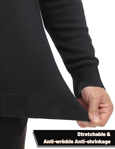 MAGNIVIT Men's Sweater Quarter Zip Pullover Fall Winter Spring Polo Sweatshirts4