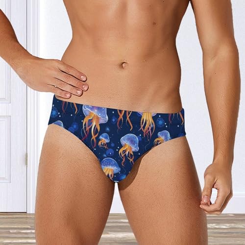 Jelly Fish Blue Novelty Men's Brief Swimwear Pants Swimming Trunks Beach Shorts Underwear4