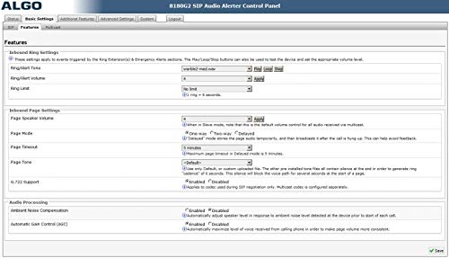 ALGO 8180G2 PoE IP Paging and SIP Loud Ringer Indoor Audio Alerter (8180 G2)