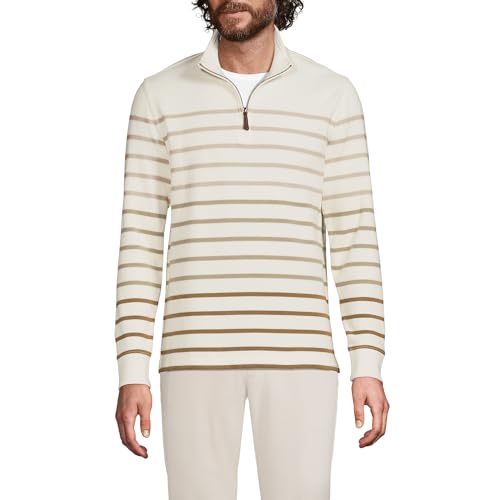 Lands' End Men's Bedford Rib Casual Quarter Zip Sweater
