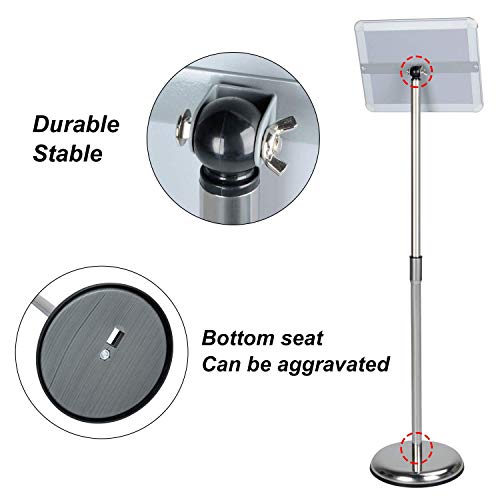 Wevalor Adjustable Pedestal Sign Stand, 8.5 X 11 Inch Floor Standing Poster Sign Holder With Round Corner, Vertical And Horizontal View Sign Displayed, Sliver #TOP5