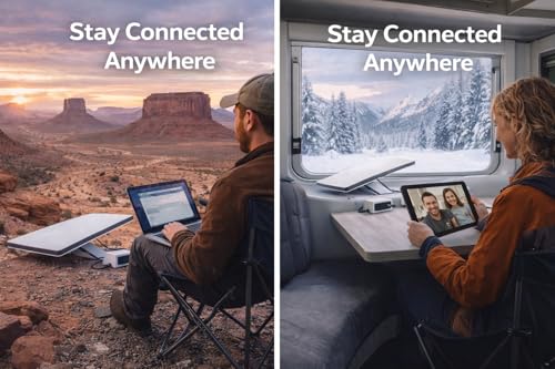 Image of Dish Mini 2026 Portable Satellite Internet Kit - Phased-Array Antenna with Integrated Wi-Fi Router - High-Speed Connectivity for RV, Camping, Remote Work & Off-Grid Travel