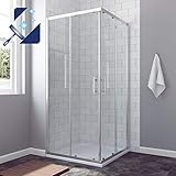 AQUABATOS® 90x90 x 195 cm Duschkabine Eckeinstieg mit Einfaches Rollen Befestigungssystem Schiebetüren aus 6mm Nano Beschichtung ESG Sicherheitsglas Eckdusche Duschabtrennung Eck Dusche