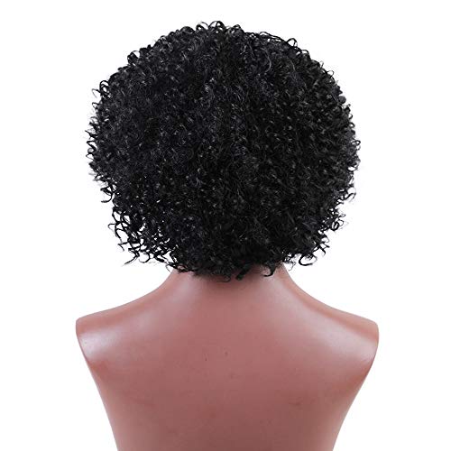 Perruque courte cheveux bouclés style afro explosion sexy noire intense