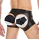 Pu Leder Boxershorts Erotische Shorts Wetlook Männer Ouvert Retroshorts Große Größen Hollow Out Unterwäsche mit Bulge Pouch Sissy Gay