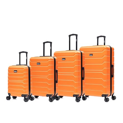 Image of InUSA TREND Luggage with Spinner Wheels | Durable Lightweight Hardside Suitcase, Travel Sets with Handle and Trolley | (20in, 24in, 28in, 32in) 4 Piece Set | Orange