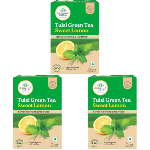 Image of Organic India Tulsi Sweet Lemon 25 Tea Bags (Pack of 3)