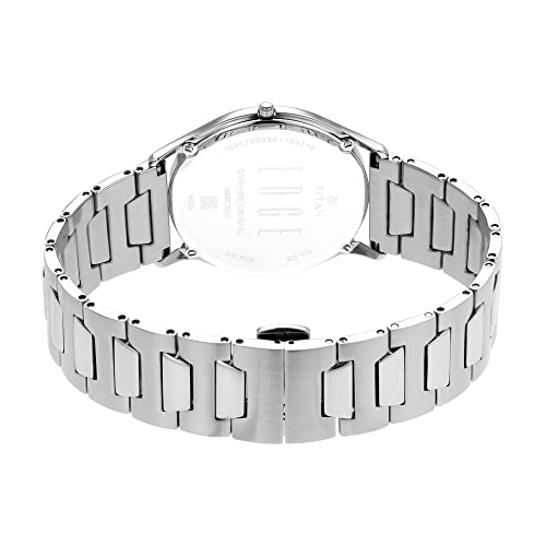 Titan Edge Quartz Analog with Date Silver Dial Stainless Steel Strap Watch for Men-NS1683SM01 - Image 5