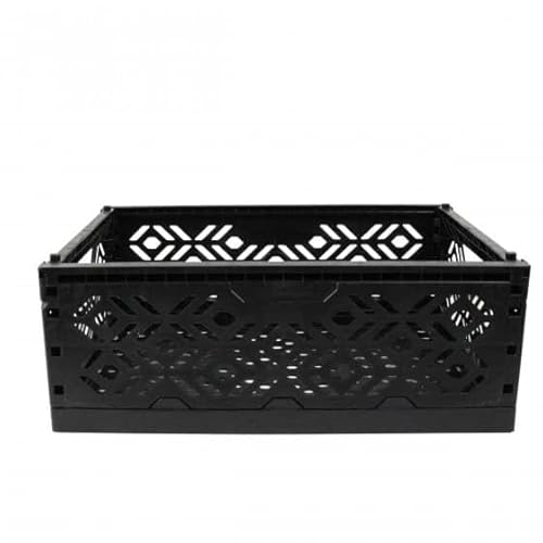 Jaula de plástico negra apilable y plegable