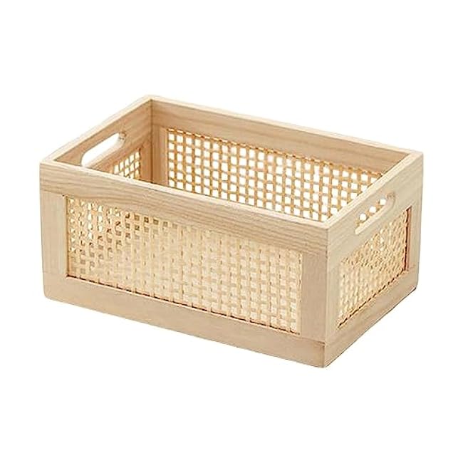 Stylish Wooden Storage Basket for Home Organization, Super Small