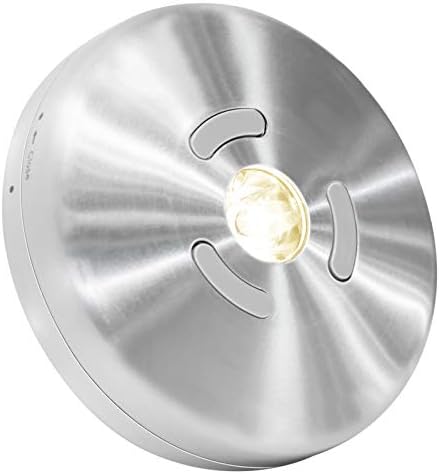 HONWELL Wireless Spotlight Indoor, Magnetic Push Lights, Stick on Puck Light, ALUMINIUM Mini Accent Lights Battery Operated, 100LM, 2 Brightness Level LED Closet Light for Cabinet,Art,Kitchen(3.3Inch)