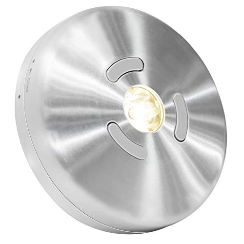 HONWELL Wireless Spotlight Indoor, Magnetic Push Lights, Stick on Puck Light, ALUMINIUM Mini Accent Lights Battery Operated, 100LM, 2 Brightness Level LED Closet Light for Cabinet,Art,Kitchen(3.3Inch)