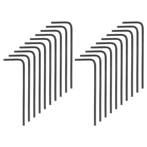 sourcing map 20pcs Hex Key Wrench 1/20 L-Shape Hexagon SAE Wrenches Chrome Vanadium Steel Repairing Tool for Home Repair, Black