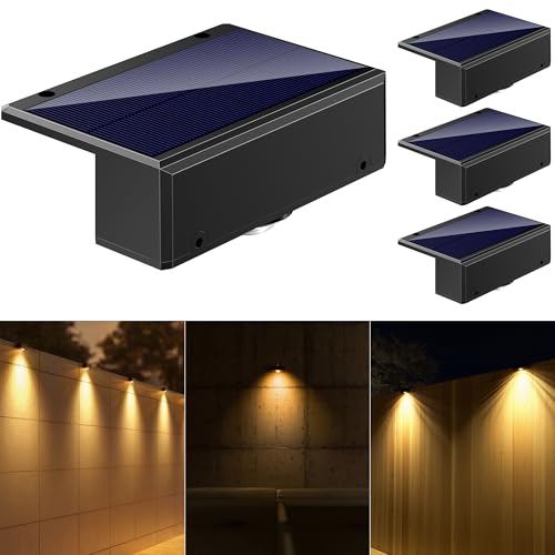 NFESOLAR 玄関ライト ソーラーライト 屋外 防犯 LED ガーデンライト 広範囲照射 防水 IP65 玄関 庭 駐車場 自動点滅 高輝度 暖色光 単結晶ソーラーパネル 大容量バッテリー 簡単取り付け (4個セット)