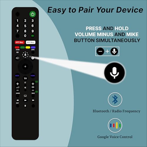 Image of ZIEVA Compatible with Sony bravia Smart Tv Remote Control - with Voice - with Hot Keys G0ogle Play and Netfix - Use for LCD LED OLED QLED UHD 4K Android (Tx 500P)