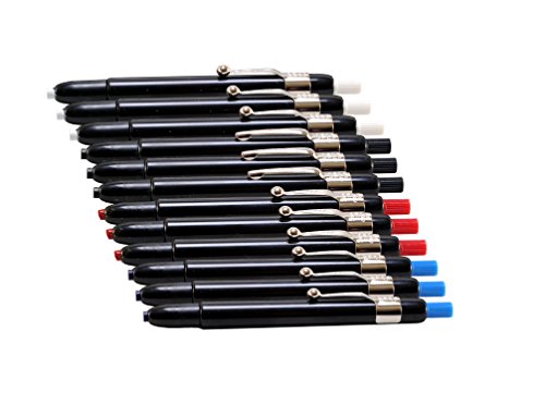Listo 1620 Marking Pencils, Box of 12, Grease Pencils/China Marking Pencils/Wax Pencils (Colors: Black, Blue, Red, White) BONUS: 1 x Orange Listo Marking pencil included.
