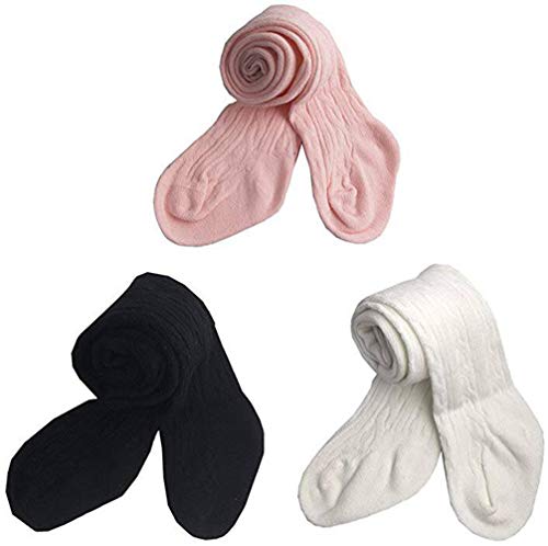 Baby Toddler Girls Tights Knit Cotton Pantyhose Dance Leggings Pants Stockings, 5 Pack (3 Pack-A, 0-6 Months)