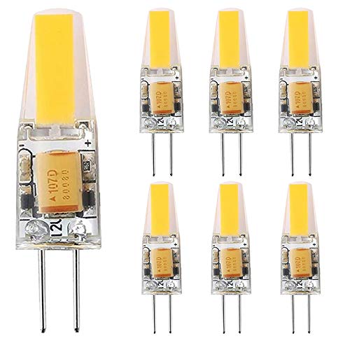 Ampoule LED, Ampoule LED G4 COB, AC/DC 12 V, 6 W 550 LM, équivalent Une Lampe halogène 60 W, Non dimmable, Angle Faisceau 360 degrés, Ampoule projecteur en Cristal, lot 6