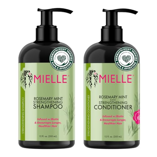 Mielle Organics Rosemary Mint Strengthening Shampoo and Conditioner Infused with Biotin