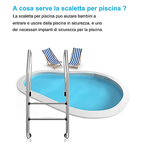 Escalera para piscina de acero inoxidable 2 peldaños miniatura 2