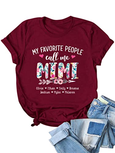 Personalized Mimi Gifts - My Favorite People Call Me Mimi Shirt - Mimi T Shirt for Women - Mimi Shirts|V-Neck|Long Sleeve|Sweatshirt for Birthday|Christmas|Mother's Day/Gift-982
